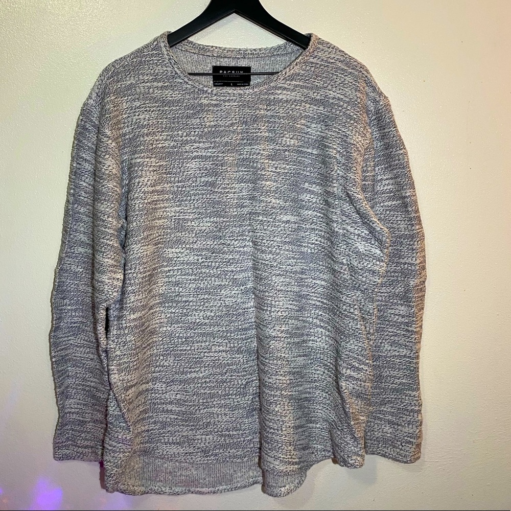 White Gray Faded Knit Sweatshirt Pacsun Size Large